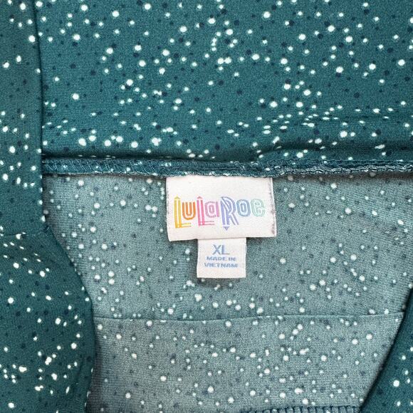 LulaRoe Polka Dot A-Line Maxi Skirt WMN XL Green White Black Pull On Lightweight - Picture 4 of 8